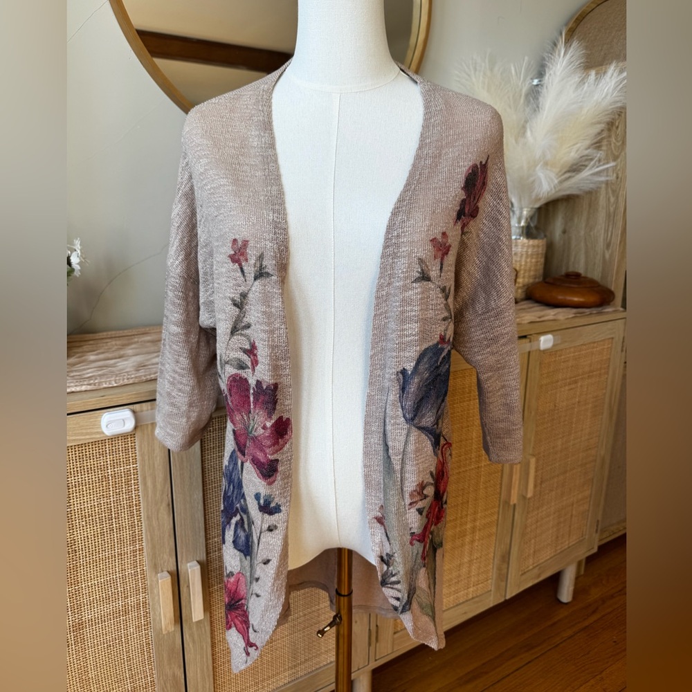 Live in the Moment | Floral Botanical Open Cardigan